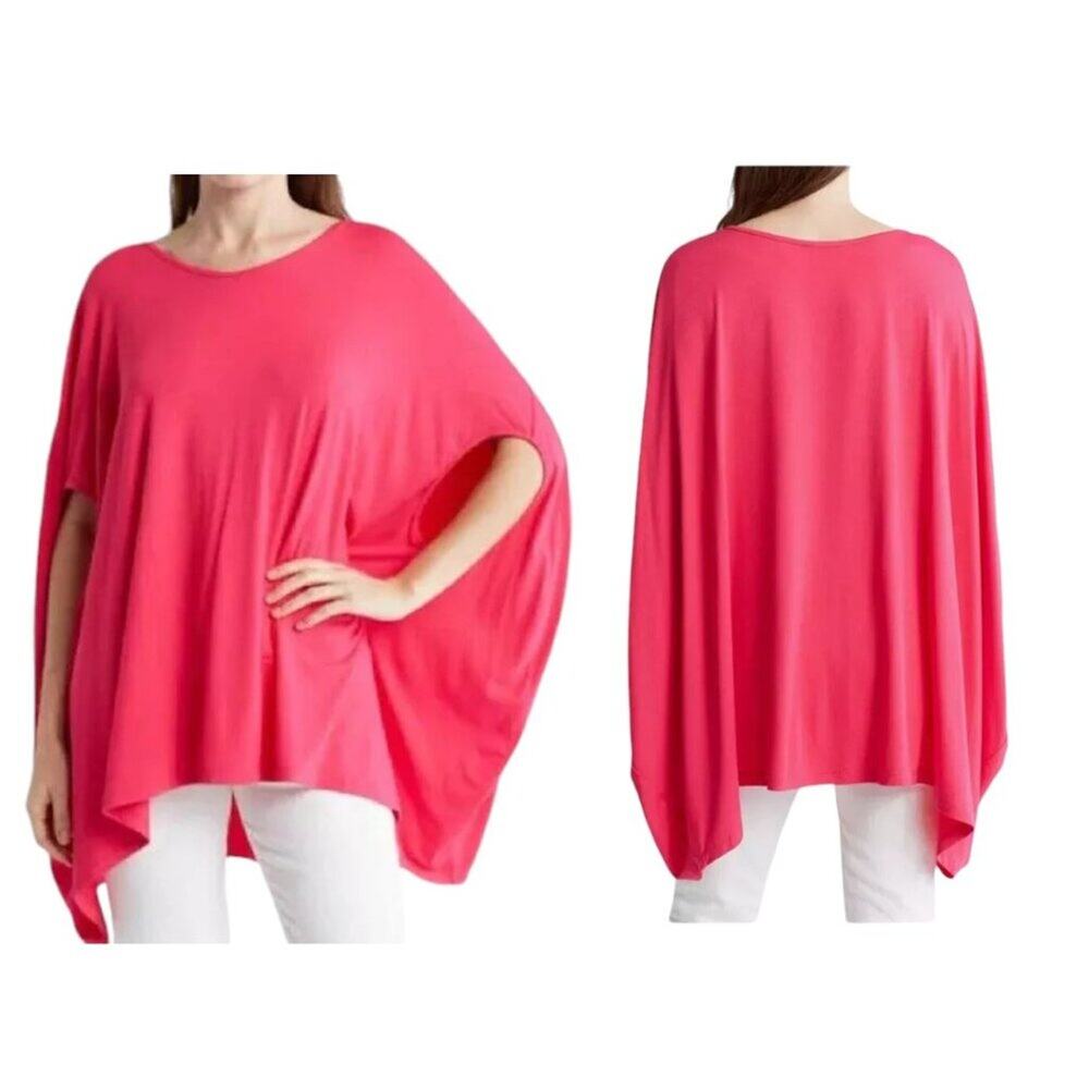 Patrizia Luca Oversize Tunic Top Fuschia Pink One Size OS NWOT $128 MSRP